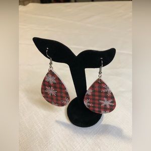 NEW Snowflake Buffalo Plaid Earrings